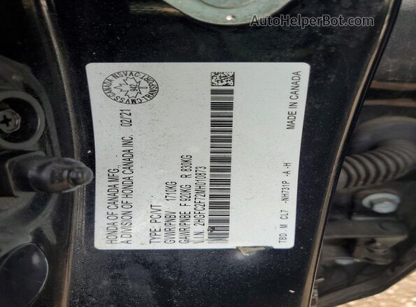 2HGFC2F72MH010873 2021 HONDA CIVIC Black Vista del compartimento del motor