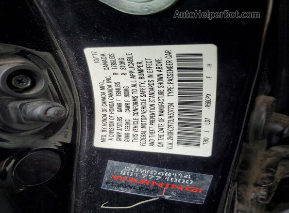 2HGFC2F73JH507734 2018 HONDA CIVIC Black Widok komory silnika
