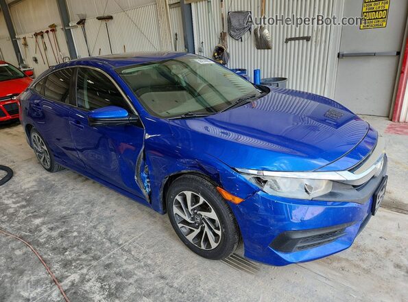 2HGFC2F73JH609521 2018 HONDA CIVIC Blue Передня права чверть