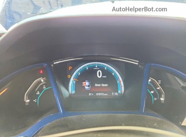 2HGFC2F73JH609521 2018 HONDA CIVIC Blue Вид щитка приладів