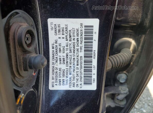 2HGFC2F75GH507209 2016 HONDA CIVIC Black Vista del compartimento del motor