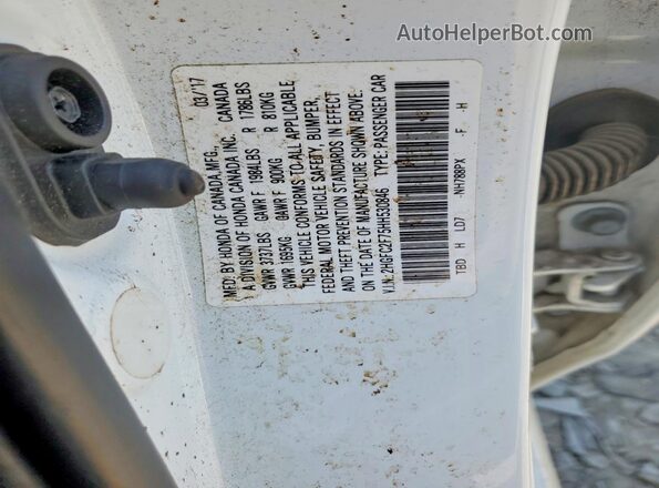 2HGFC2F75HH530846 2017 HONDA CIVIC White Vista del compartimento del motor