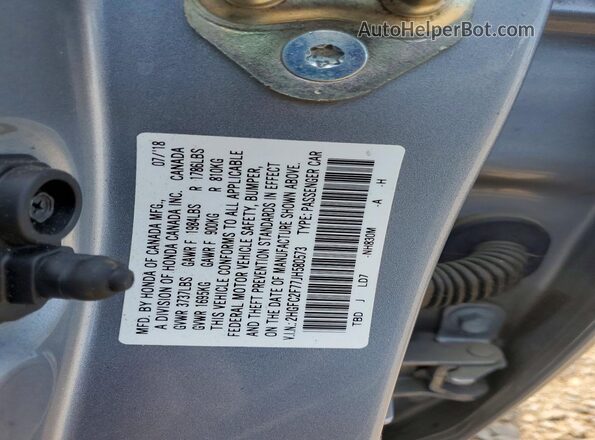2HGFC2F77JH580573 2018 HONDA CIVIC Silver ძრავის განყოფილების ხედი