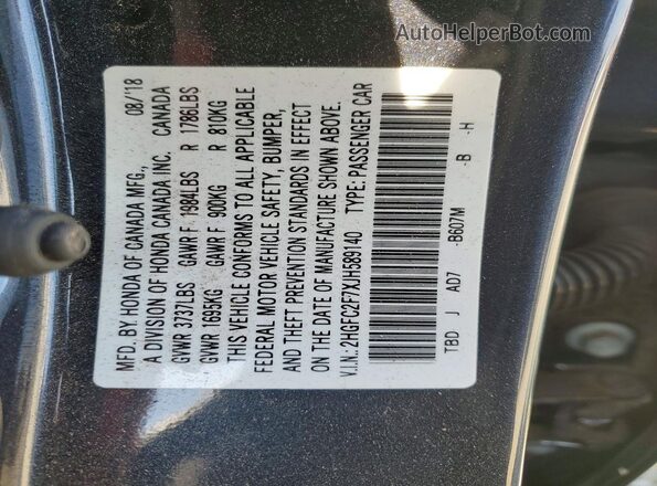 2HGFC2F7XJH589140 2018 HONDA CIVIC Синий Вид подкапотного пространства