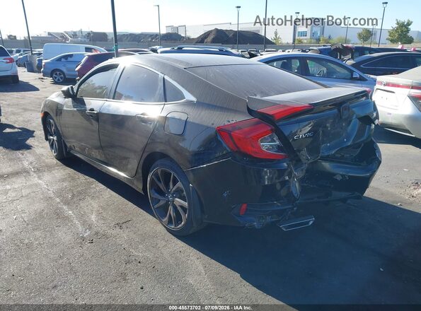 2HGFC2F80KH505594 2019 HONDA CIVIC Black Rear left