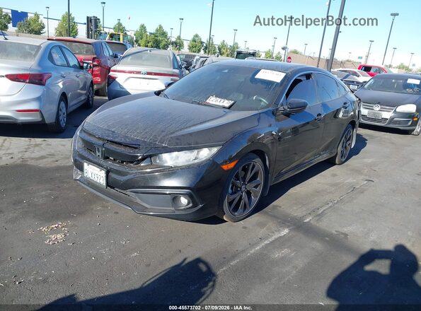 2HGFC2F80KH505594 2019 HONDA CIVIC Black Front left
