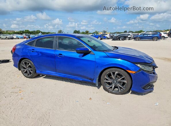 2HGFC2F80KH562491 2019 HONDA CIVIC Blue Передня права чверть
