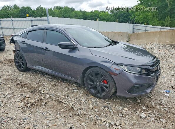 2HGFC2F80KH583535 2019 HONDA CIVIC Серый Передняя правая четверть