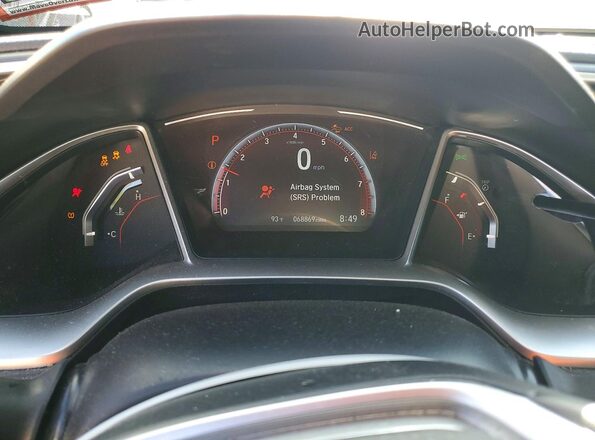 2HGFC2F80KH588931 2019 HONDA CIVIC White Vista del cuadro de instrumentos