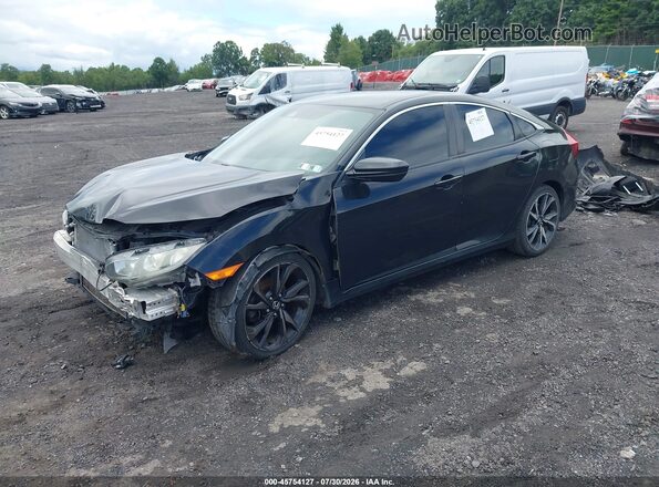 2HGFC2F80KH595099 2019 HONDA CIVIC Black Передня ліва чверть