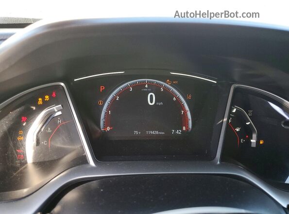 2HGFC2F80KH598357 2019 HONDA CIVIC White Вид щитка приладів