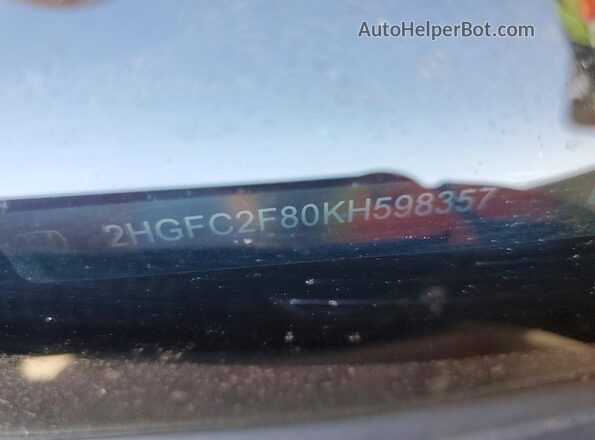 2HGFC2F80KH598357 2019 HONDA CIVIC White Вид підкапотного простору