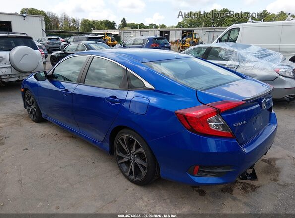 2HGFC2F81KH543657 2019 HONDA CIVIC Blue უკანა მარცხენა