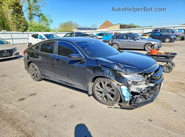 2HGFC2F81KH582779 2019 HONDA CIVIC Черный Передняя правая четверть
