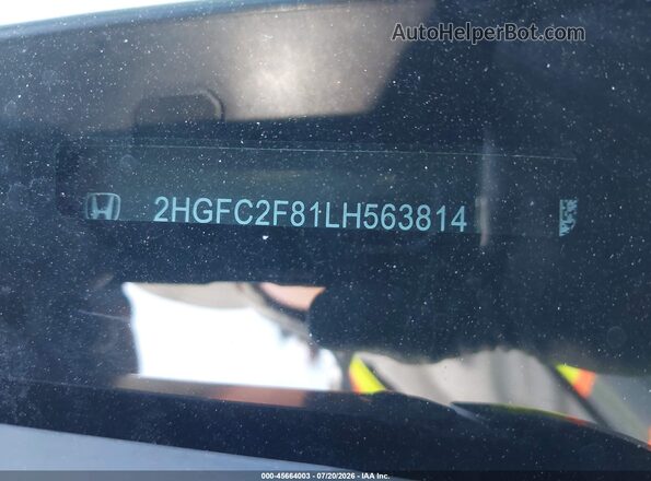 2HGFC2F81LH563814 2020 HONDA CIVIC White Engine compartment view