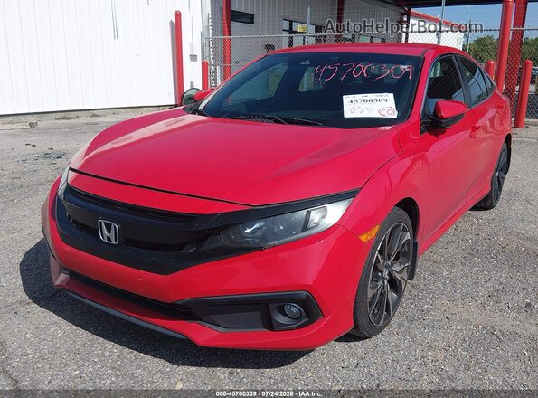 2HGFC2F82KH527161 2019 HONDA CIVIC Красный Передняя левая четверть