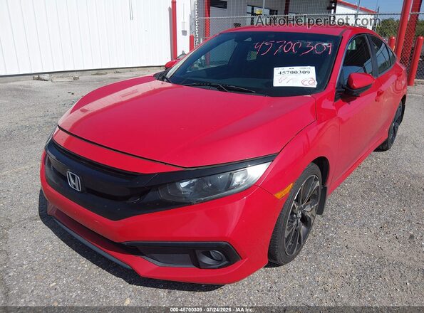 2HGFC2F82KH527161 2019 HONDA CIVIC Красный Вид спереди
