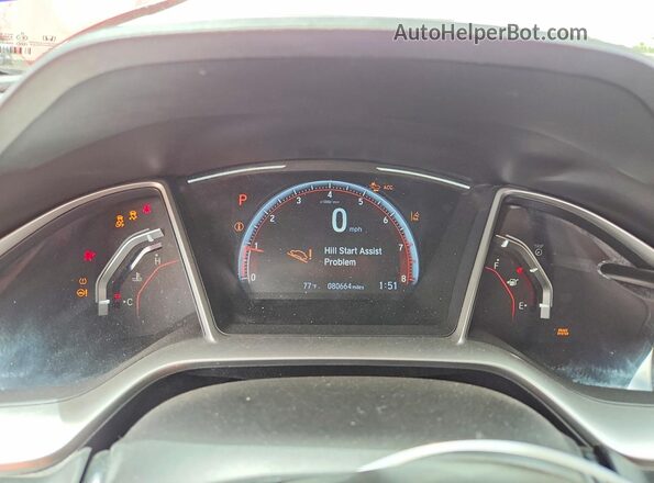 2HGFC2F82KH530139 2019 HONDA CIVIC Red Vista del cuadro de instrumentos