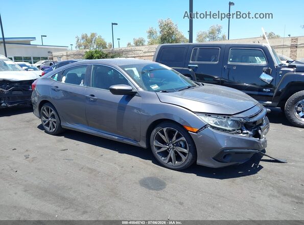 2HGFC2F82KH588610 2019 HONDA CIVIC Gray Вид задньої частини салону