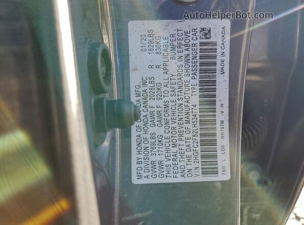 2HGFC2F82LH534774 2020 HONDA CIVIC Silver Շարժիչի բաժամունքի տեսք
