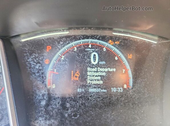 2HGFC2F82LH591489 2020 HONDA CIVIC White Vista del cuadro de instrumentos