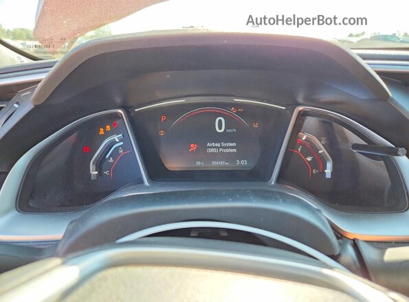 2HGFC2F83KH036503 2019 HONDA CIVIC Red Widok zestawu wskaźników