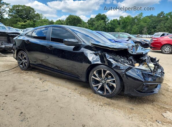 2HGFC2F83KH500597 2019 HONDA CIVIC Черный Передняя правая четверть