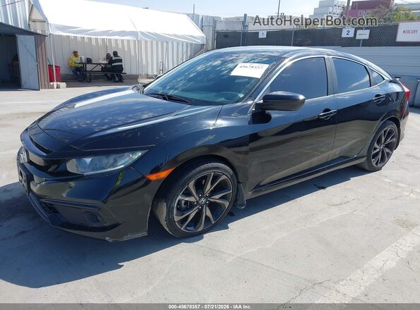 2HGFC2F83KH525709 2019 HONDA CIVIC Black Przód lewy