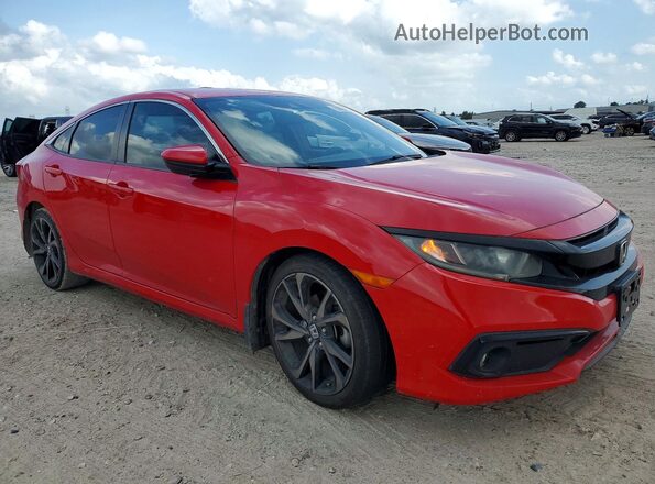 2HGFC2F83KH540131 2019 HONDA CIVIC Красный Передняя правая четверть