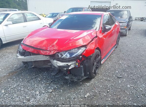 2HGFC2F83KH544616 2019 HONDA CIVIC Red წინა მარცხენა ხედი სამი მეოთხედიდან