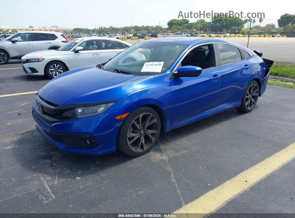 2HGFC2F83KH576725 2019 HONDA CIVIC Blue Передня ліва чверть