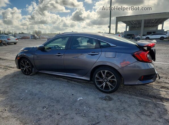 2HGFC2F83MH514258 2021 HONDA CIVIC Gray Trasero izquierdo