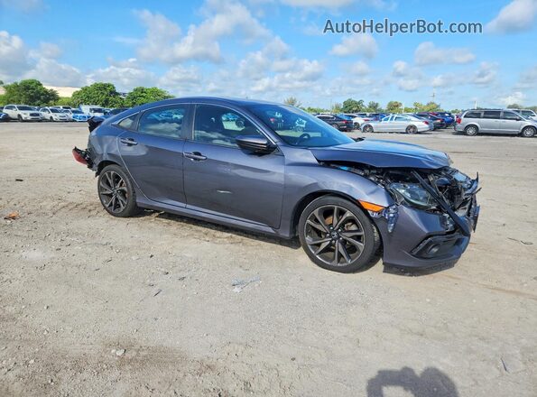 2HGFC2F83MH514258 2021 HONDA CIVIC Gray Delantero derecho