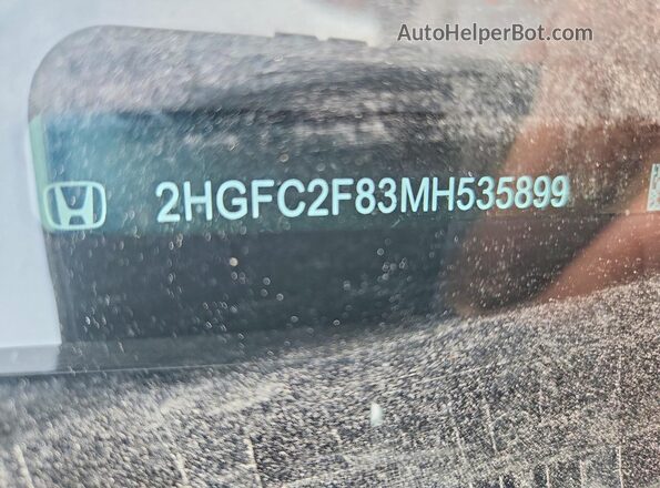 2HGFC2F83MH535899 2021 HONDA CIVIC Black Вид підкапотного простору