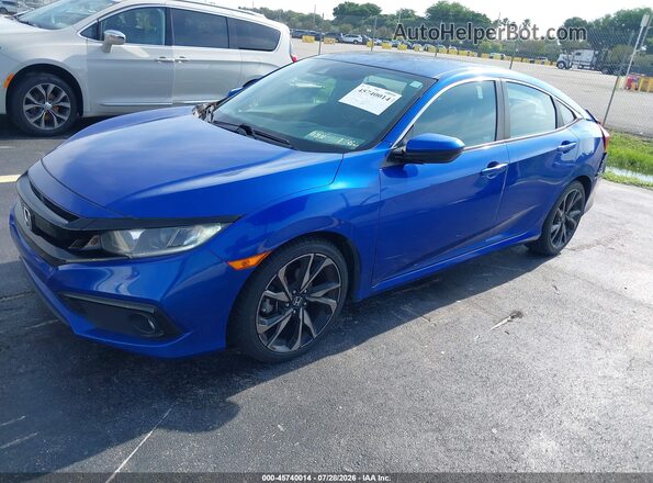 2HGFC2F84KH583117 2019 HONDA CIVIC Blue წინა მარცხენა ხედი სამი მეოთხედიდან