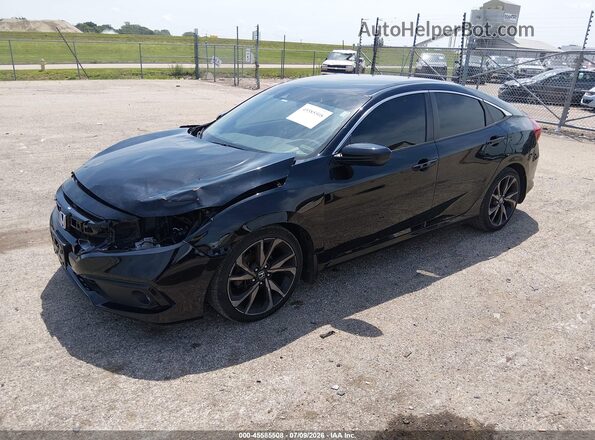 2HGFC2F84KH605892 2019 HONDA CIVIC Black Vista tres cuartos delantera izquierda