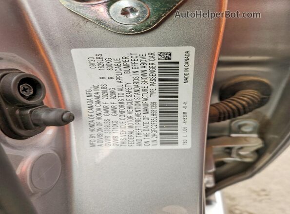 2HGFC2F85LH581359 2020 HONDA CIVIC Silver Vista del compartimento del motor