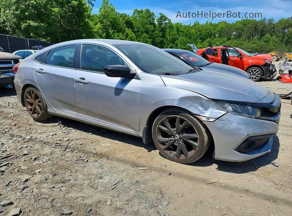 2HGFC2F86KH551138 2019 HONDA CIVIC Silver Передня права чверть