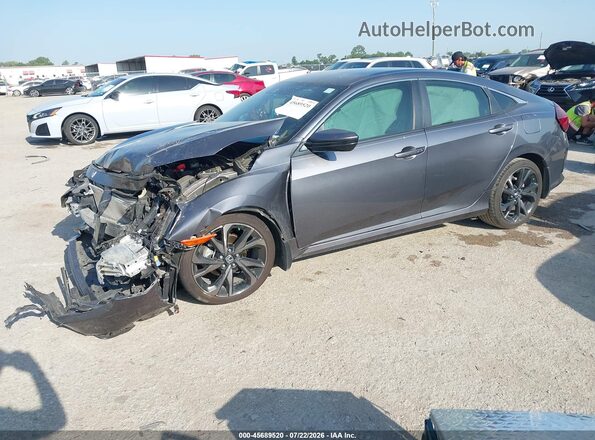 2HGFC2F86MH528459 2021 HONDA CIVIC Серый Передняя левая четверть