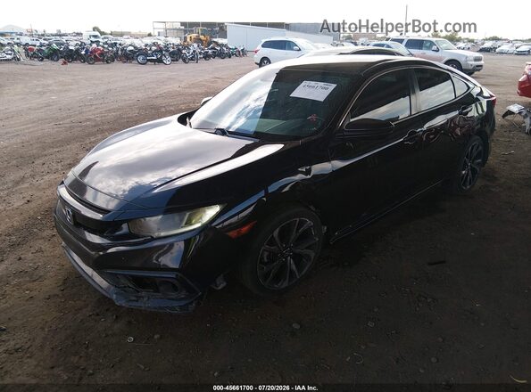 2HGFC2F86MH555869 2021 HONDA CIVIC Черный Передняя левая четверть