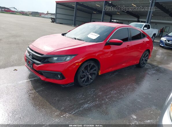 2HGFC2F87KH564268 2019 HONDA CIVIC Красный Передняя левая четверть