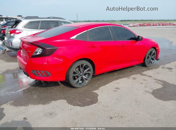 2HGFC2F87KH564268 2019 HONDA CIVIC Красный Задняя правая четверть