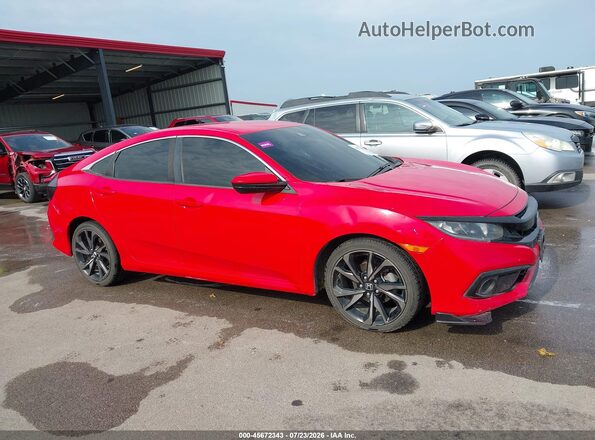2HGFC2F87KH564268 2019 HONDA CIVIC Красный Вид задней части салона