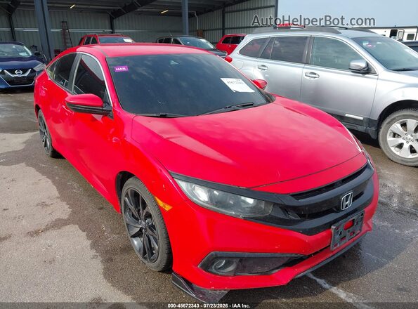 2HGFC2F87KH564268 2019 HONDA CIVIC Красный Вид спереди