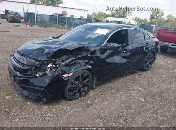 2HGFC2F87KH604705 2019 HONDA CIVIC Black წინა მარცხენა ხედი სამი მეოთხედიდან