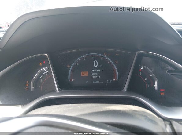 2HGFC2F87KH604705 2019 HONDA CIVIC Black უკანა სავარძლების ხედი