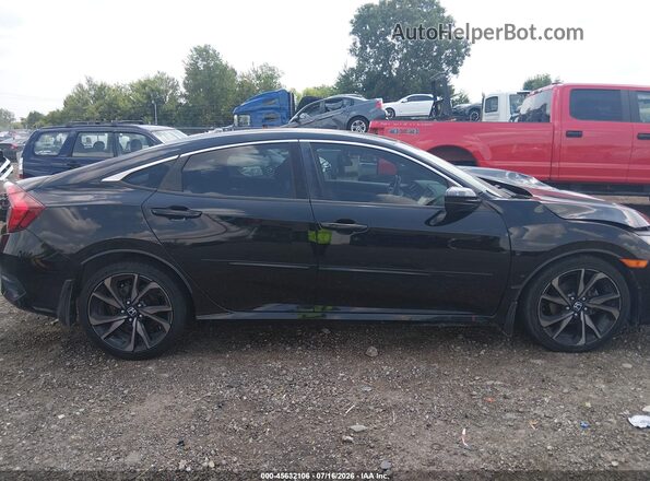 2HGFC2F87KH604705 2019 HONDA CIVIC Black უკანა სალონის ხედი