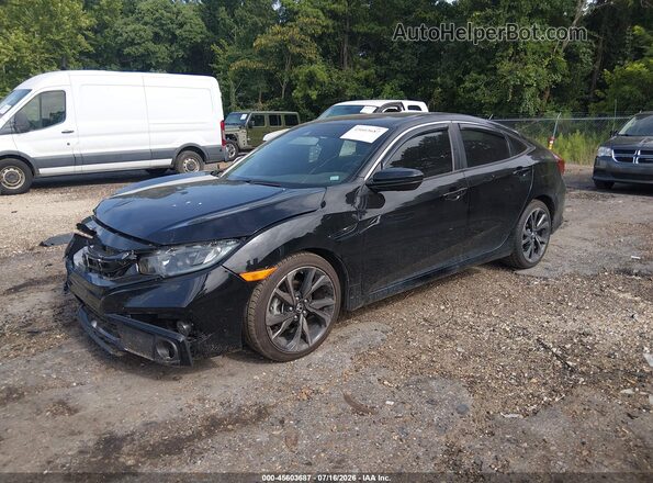 2HGFC2F87LH593724 2020 HONDA CIVIC Черный Передняя левая четверть