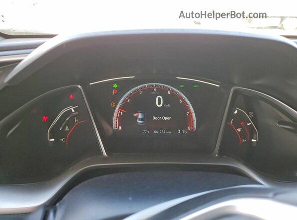 2HGFC2F87MH504736 2021 HONDA CIVIC White Vista del cuadro de instrumentos