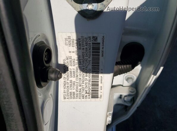 2HGFC2F88LH564703 2020 HONDA CIVIC White Engine compartment view